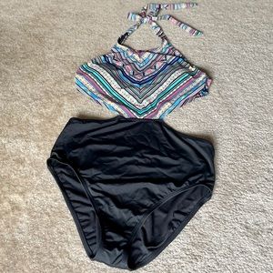Slimming Control Aztec Side Cut Out Swimsuit